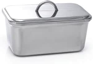 Danesco 1lbs Stainless Steel Butter Dish with Lid / Butter Box